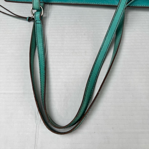 HOBO teal turquoise leather large tote bag purse - Picture 6 of 11